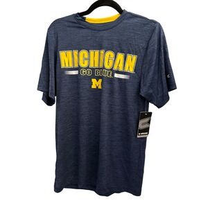Michigan Go Blue T-Shirt Colosseum Mens Small S Football Graphic Tee NWT